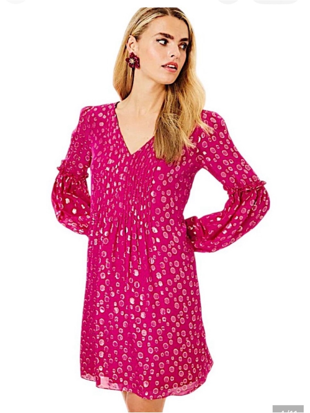 Lilly Pulitzer, NWTs mystique pink silk bubbly clip Print Mini Dress sz 0 - Picture 4 of 8